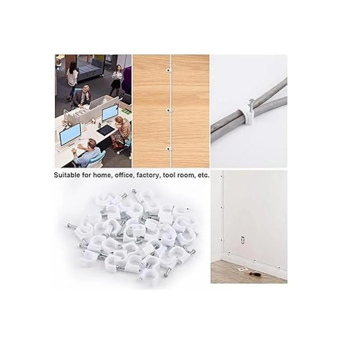 500 clips de cable con clavos de acero en clips de cable_7