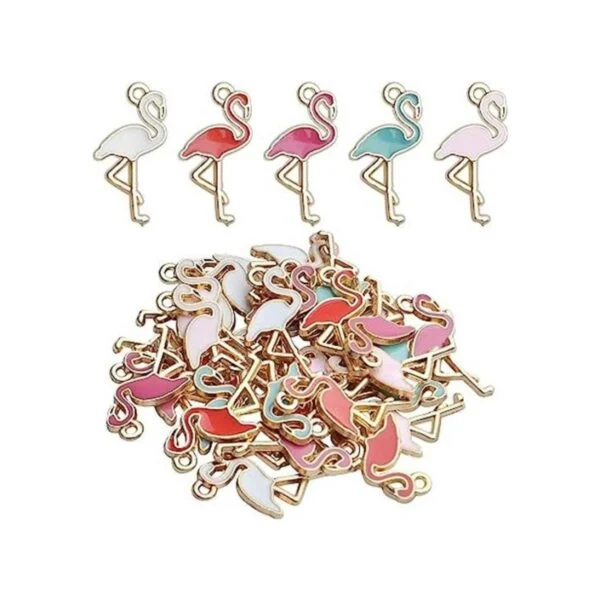 30 dijes de flamenco esmaltado chapado en oro bonitos_1