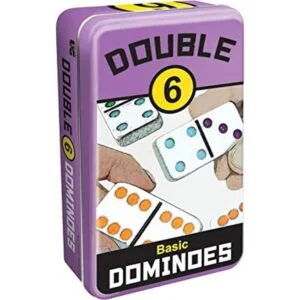 Juego de dominó de lata de viaje doble de 6 años de_1