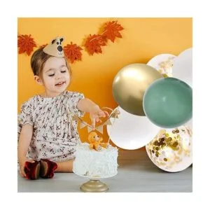 Globos de fiesta verdes y dorados 50 globos de confeti_5