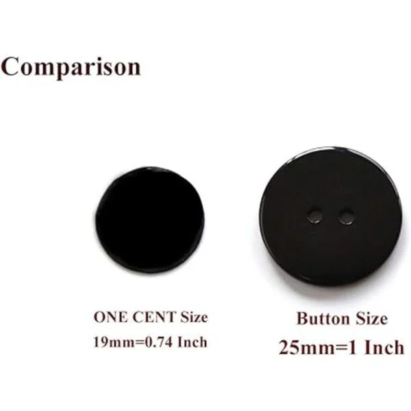 GANSSIA Botones de color negro de 1 pulgada 0.984 in_5