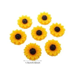 Honbay 60 abalorios de girasol con parte trasera plana de_2