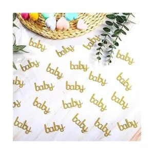 200 piezas de confeti dorado para bebé con acabado dorado_6