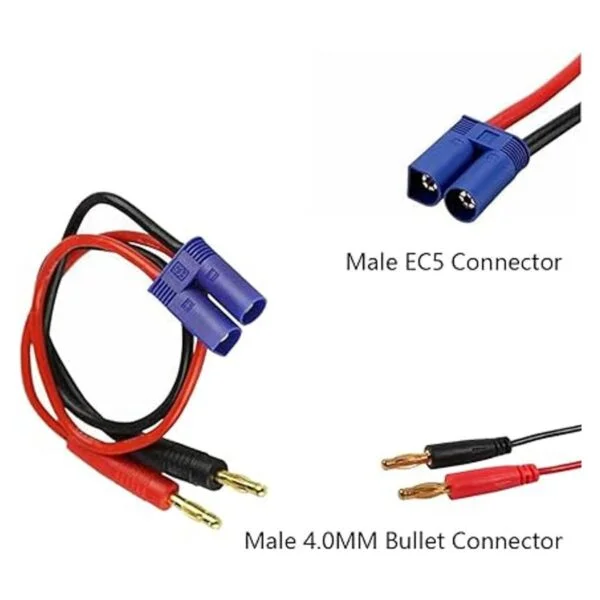 LinsyRC Paquete de 2 conectores macho EC5 a 0.157 in 0.157_3