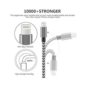 Cable de carga corto para iPhone paquete de 4 cable de_2