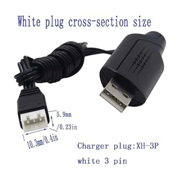 Blomiky Paquete de 2 cables de carga USB 9125 7.4 V 1.3 A_2