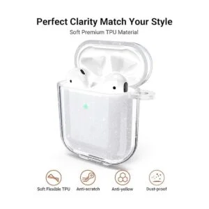 ULAK Funda compatible con Airpods transparente funda_2