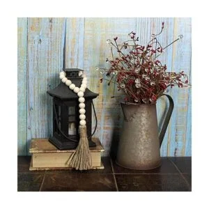 CVHOMEDECO. Guirnalda de cuentas de madera con borlas 3_3