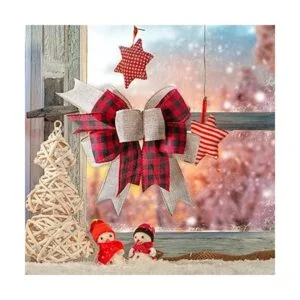 SIMISI RIBBON Lazo de arpillera rústica a cuadros de_5