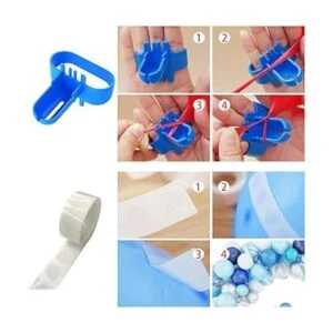 Amandir Kit de guirnalda de arco de globos azules 134_4