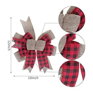 SIMISI RIBBON Lazo de arpillera rústica a cuadros de_2