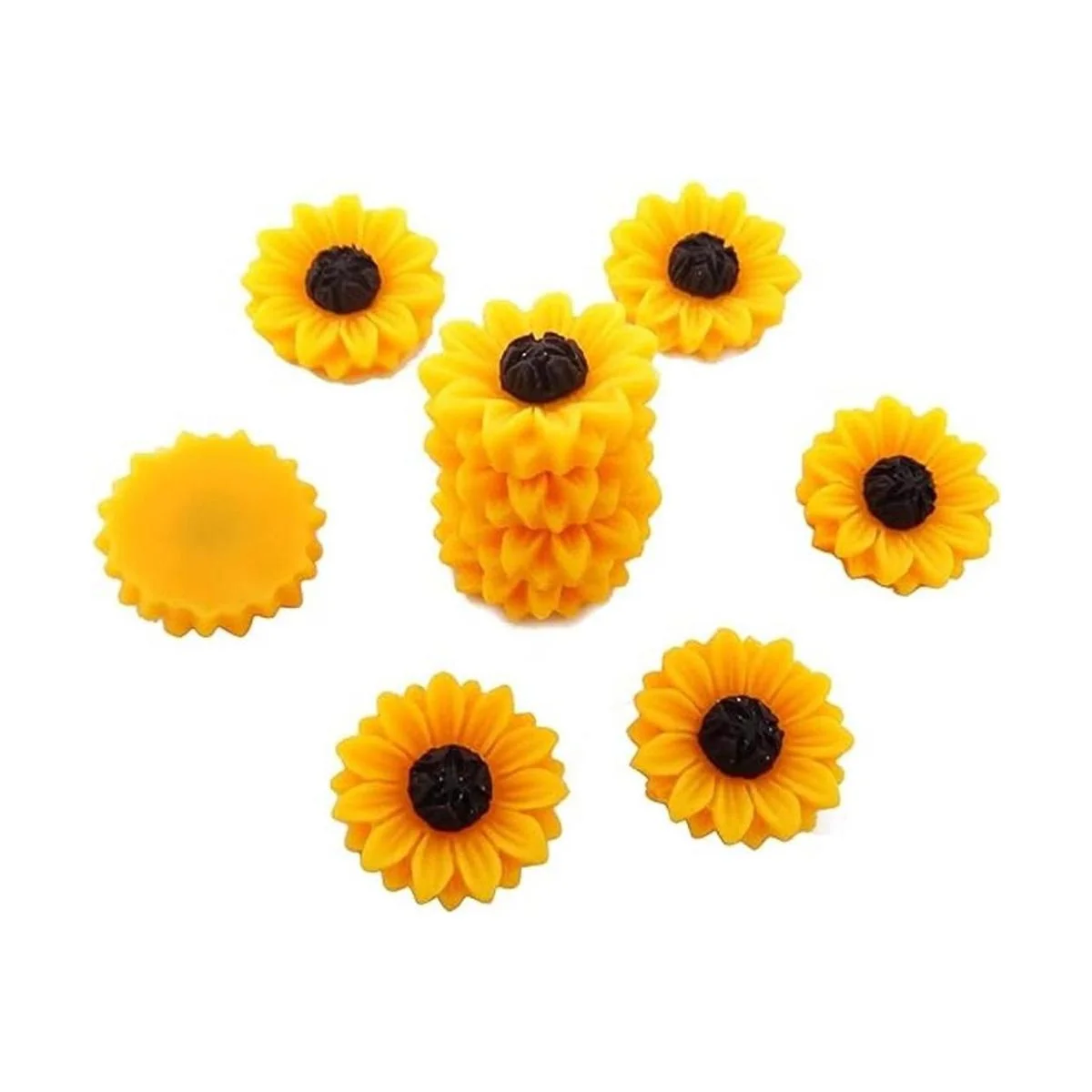 Honbay 60 abalorios de girasol con parte trasera plana de_3