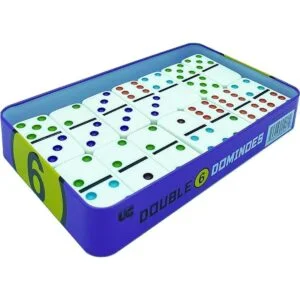 Juego de dominó de lata de viaje doble de 6 años de_3