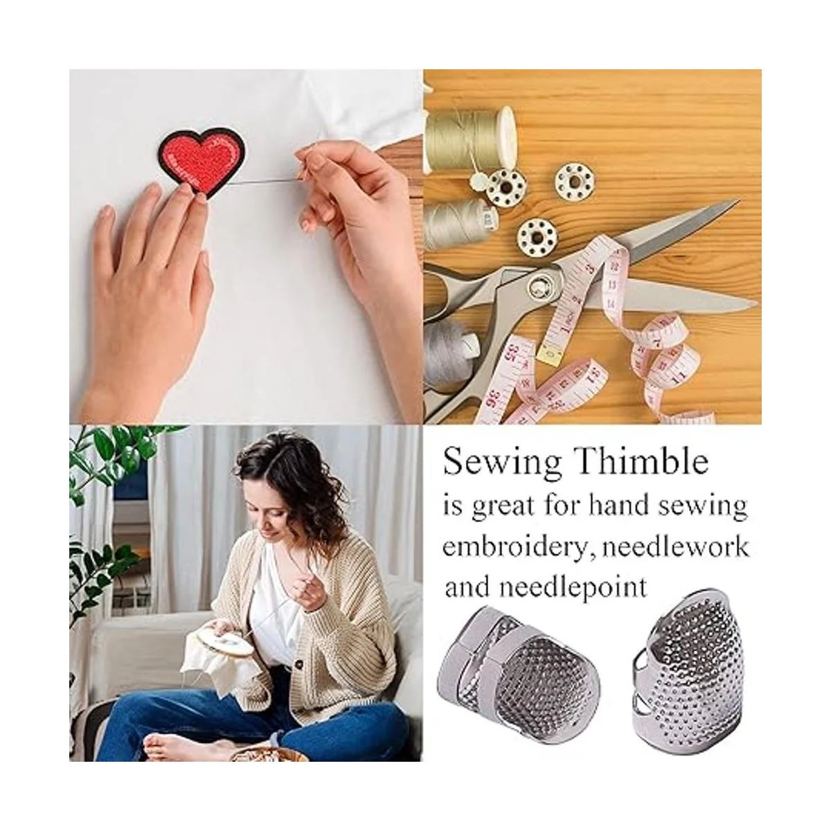 J.CARP Dedal de costura protector de dedo de metal_5