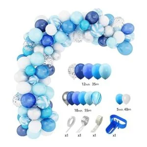 Amandir Kit de guirnalda de arco de globos azules 134_2