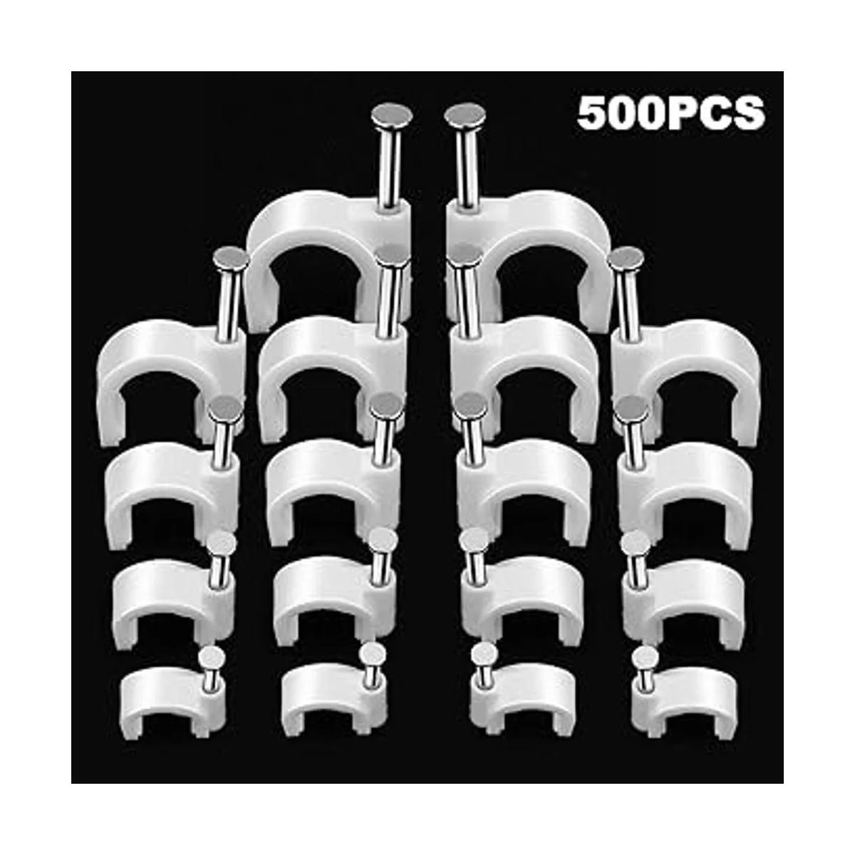 500 clips de cable con clavos de acero en clips de cable_2