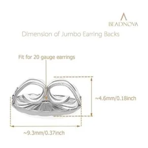 BEADNOVA Aretes gigantes de plata de ley 925 aretes_2