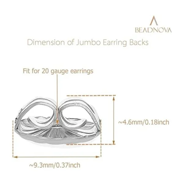 BEADNOVA Aretes gigantes de plata de ley 925 aretes_2