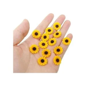 Honbay 60 abalorios de girasol con parte trasera plana de_4