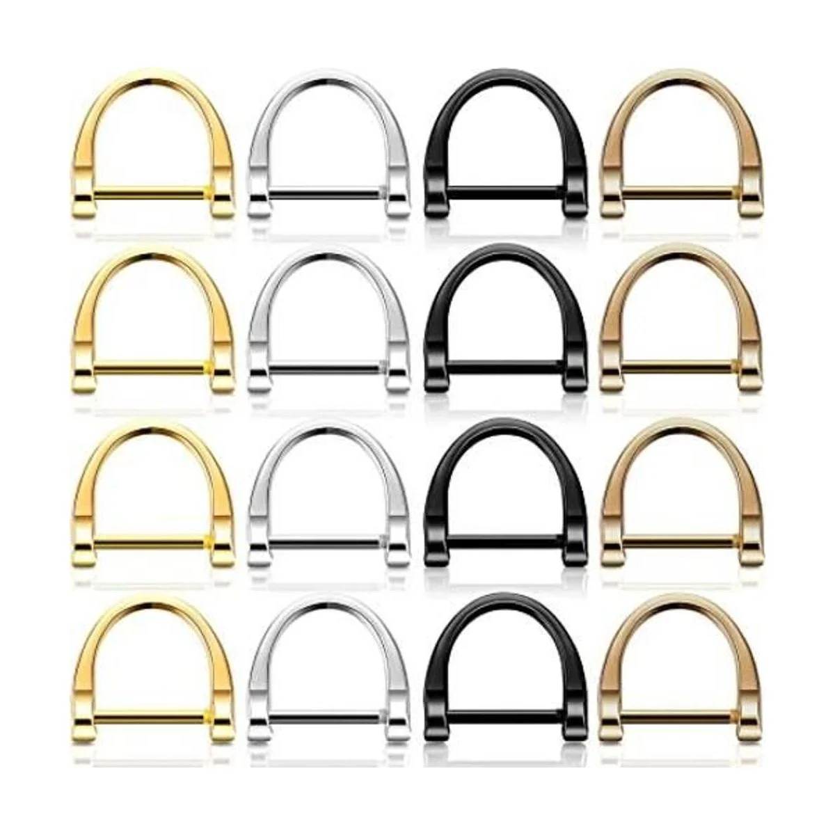 16 anillos en D con grillete de coche anillos con_1