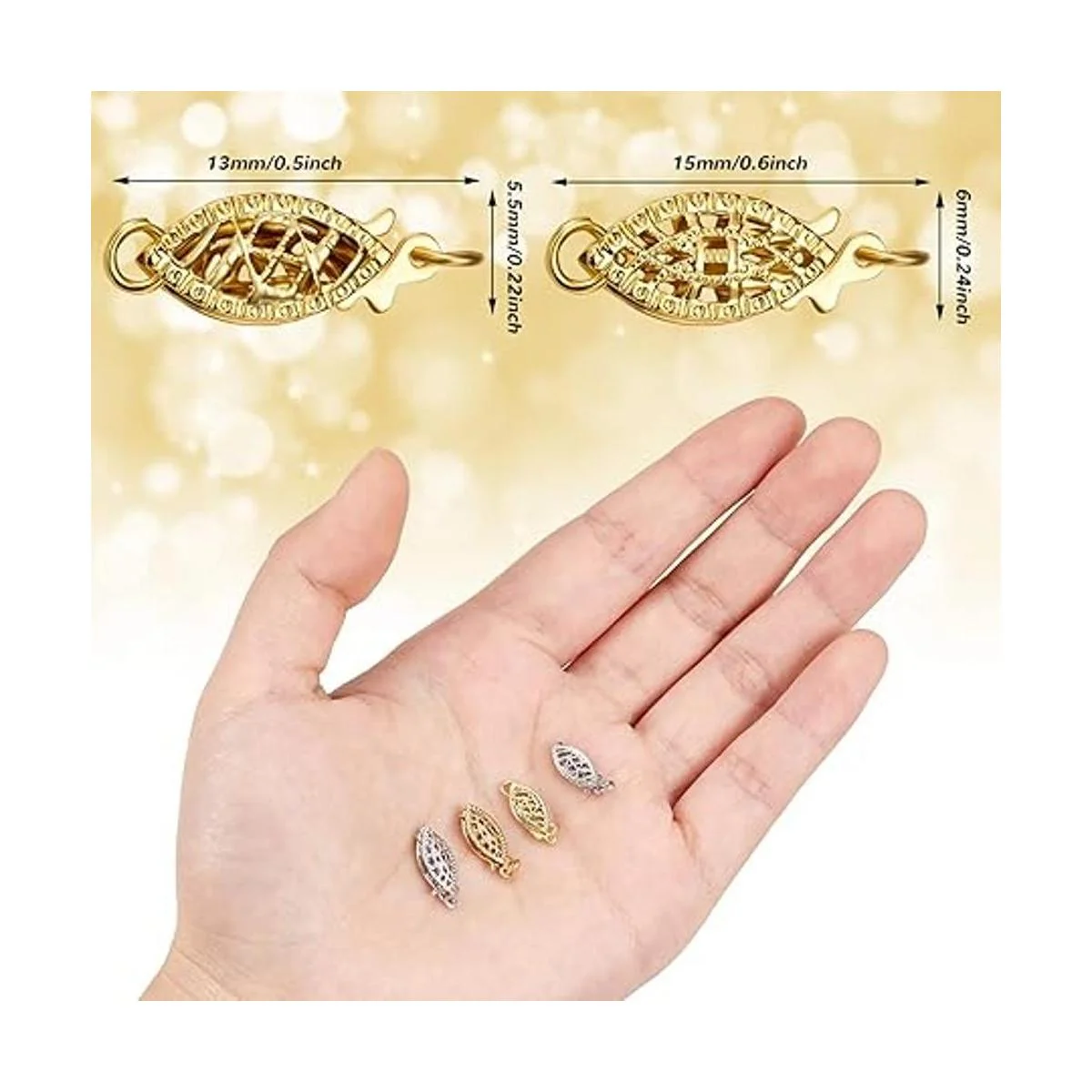 4 piezas de perlas de filigrana de cierre de collar de_2