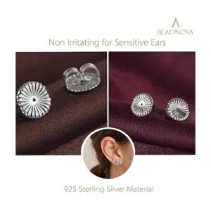 BEADNOVA Aretes gigantes de plata de ley 925 aretes_4