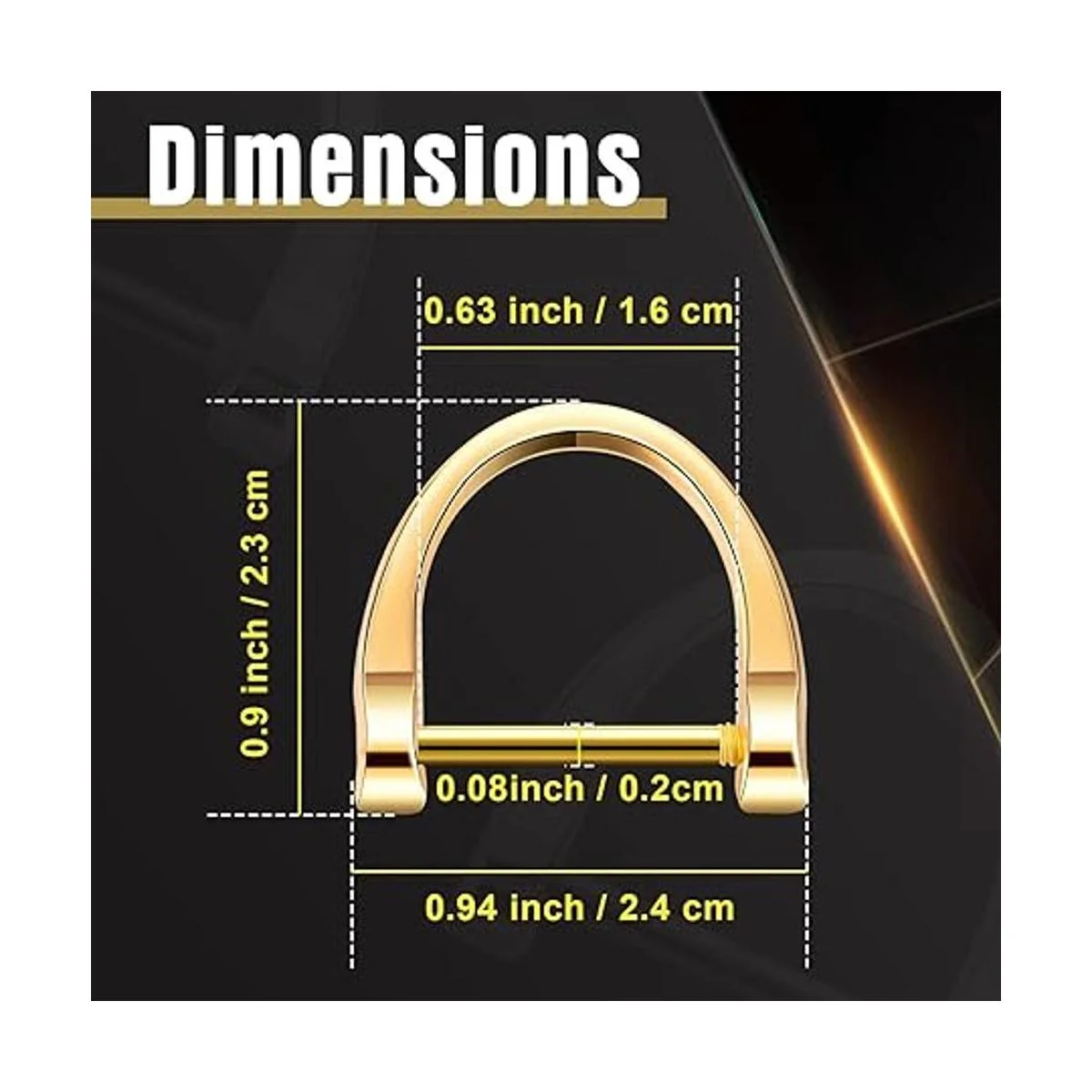 16 anillos en D con grillete de coche anillos con_2