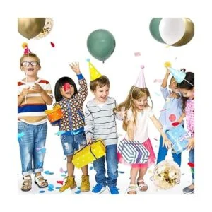 Globos de fiesta verdes y dorados 50 globos de confeti_6