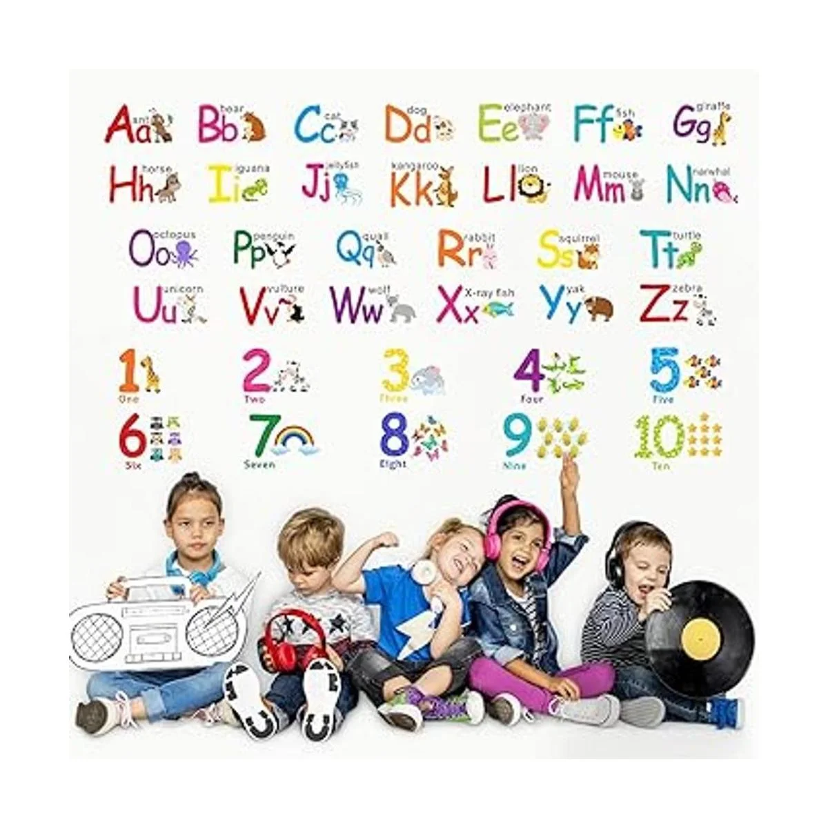 6 hojas de alfabeto pegatinas de pared para niños pequeños_4