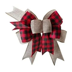 SIMISI RIBBON Lazo de arpillera rústica a cuadros de_1