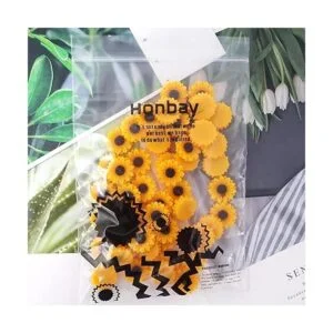Honbay 60 abalorios de girasol con parte trasera plana de_7