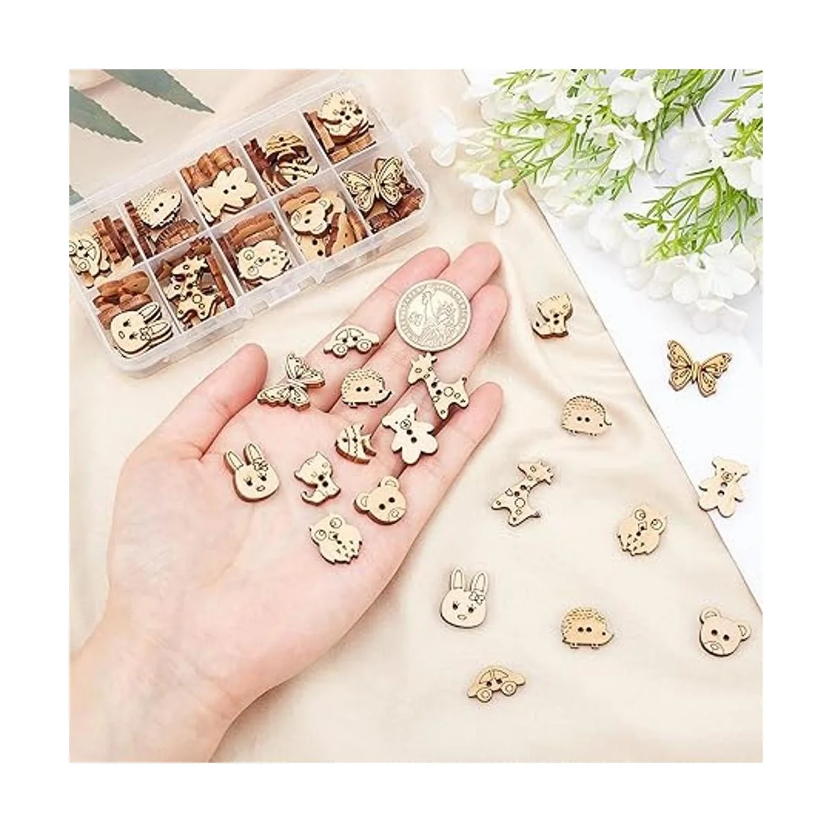 arricraft 100 botones de costura de madera estilo animal_3