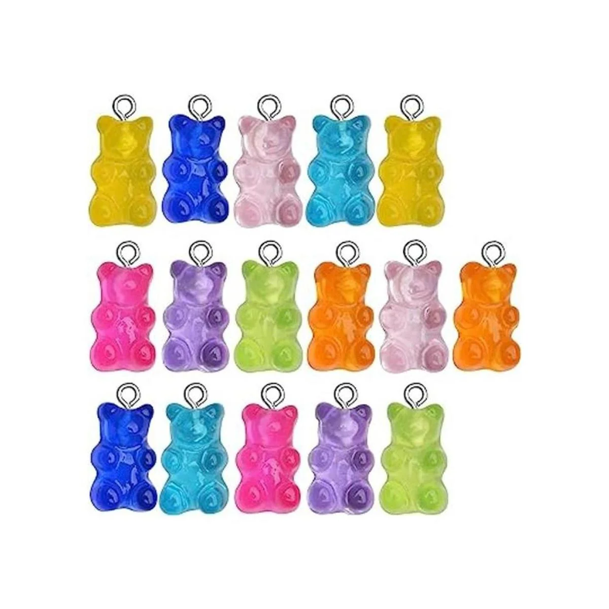 Colgante de oso de gomas 16 piezas de resina de oso de_1