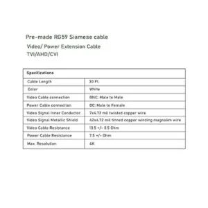 Cable siamés de 30 pies prehecho RG59 TVIAHDCVI_3