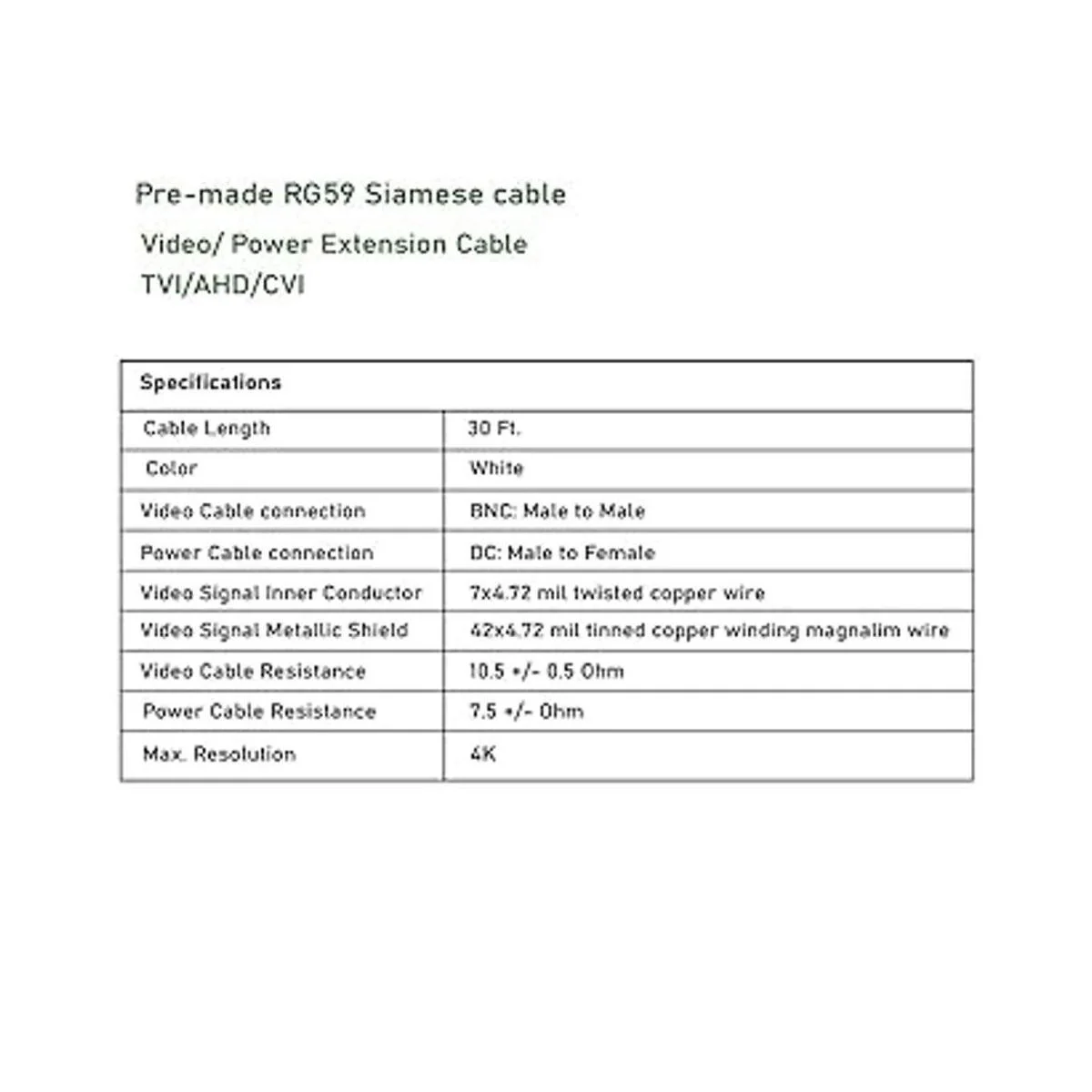 Cable siamés de 30 pies prehecho RG59 TVIAHDCVI_3