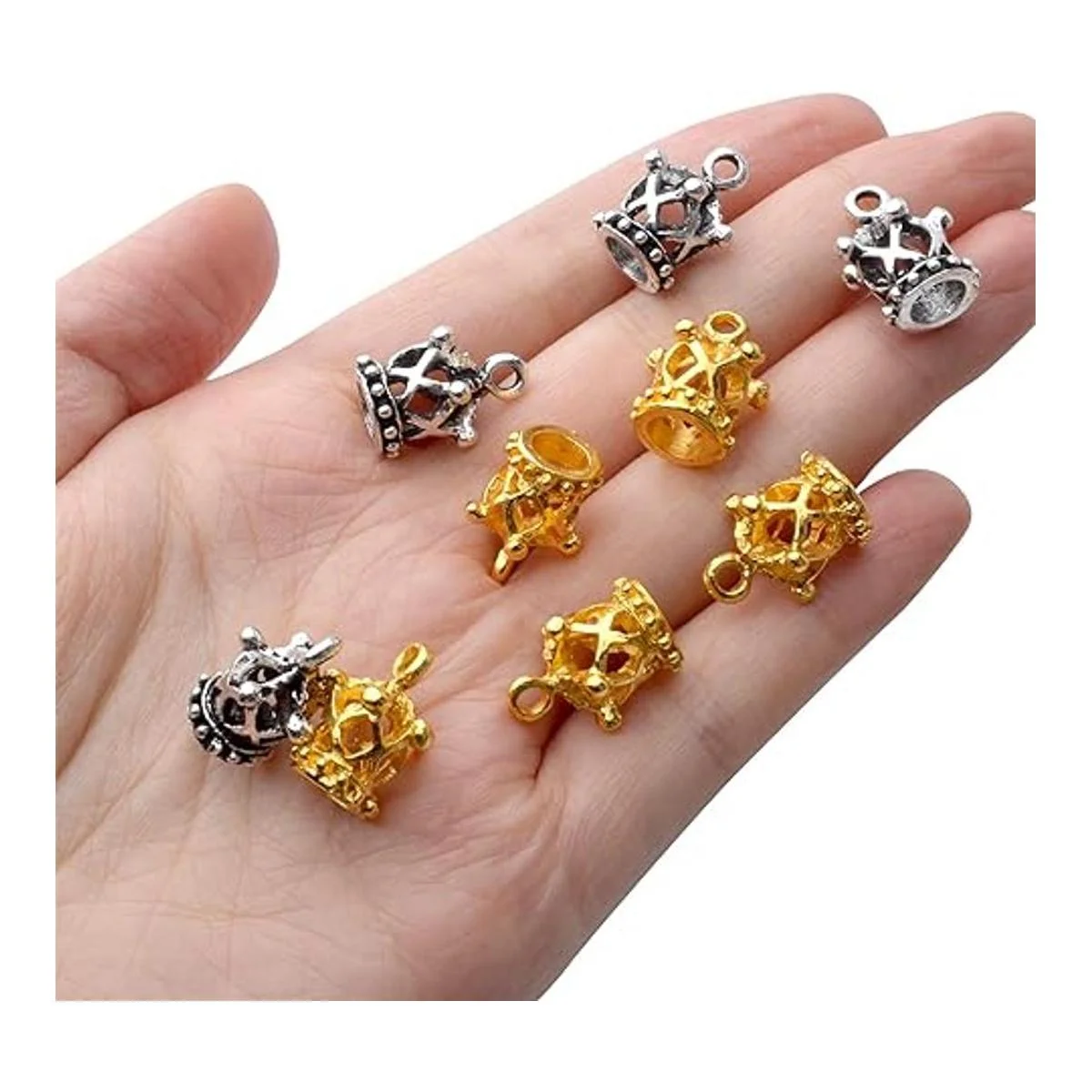 50 colgantes de corona de aleación con corona de rey y_7