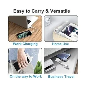 Cable USB tipo C corto blanco 6 unidades 1 pie cable_4