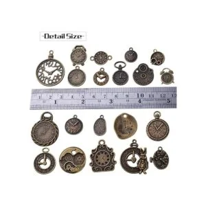20 piezas de bronce antiguo reloj de la cara encantos_3