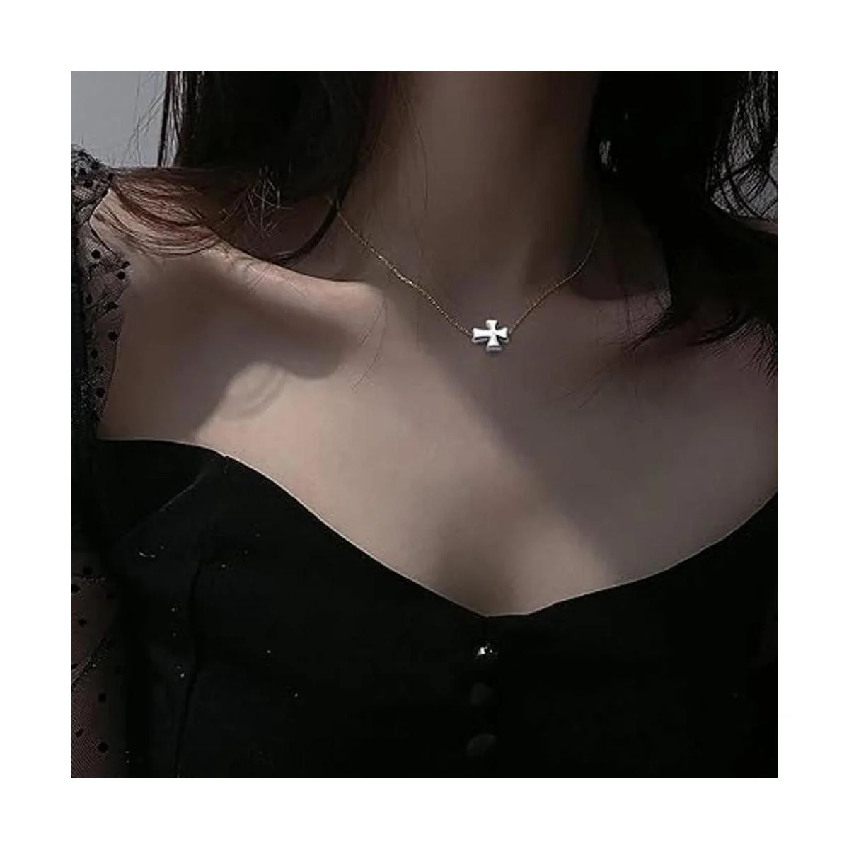 50pcs de plata antigua cruz espaciador perlas tibetanas de_6