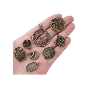 20 piezas de bronce antiguo reloj de la cara encantos_7