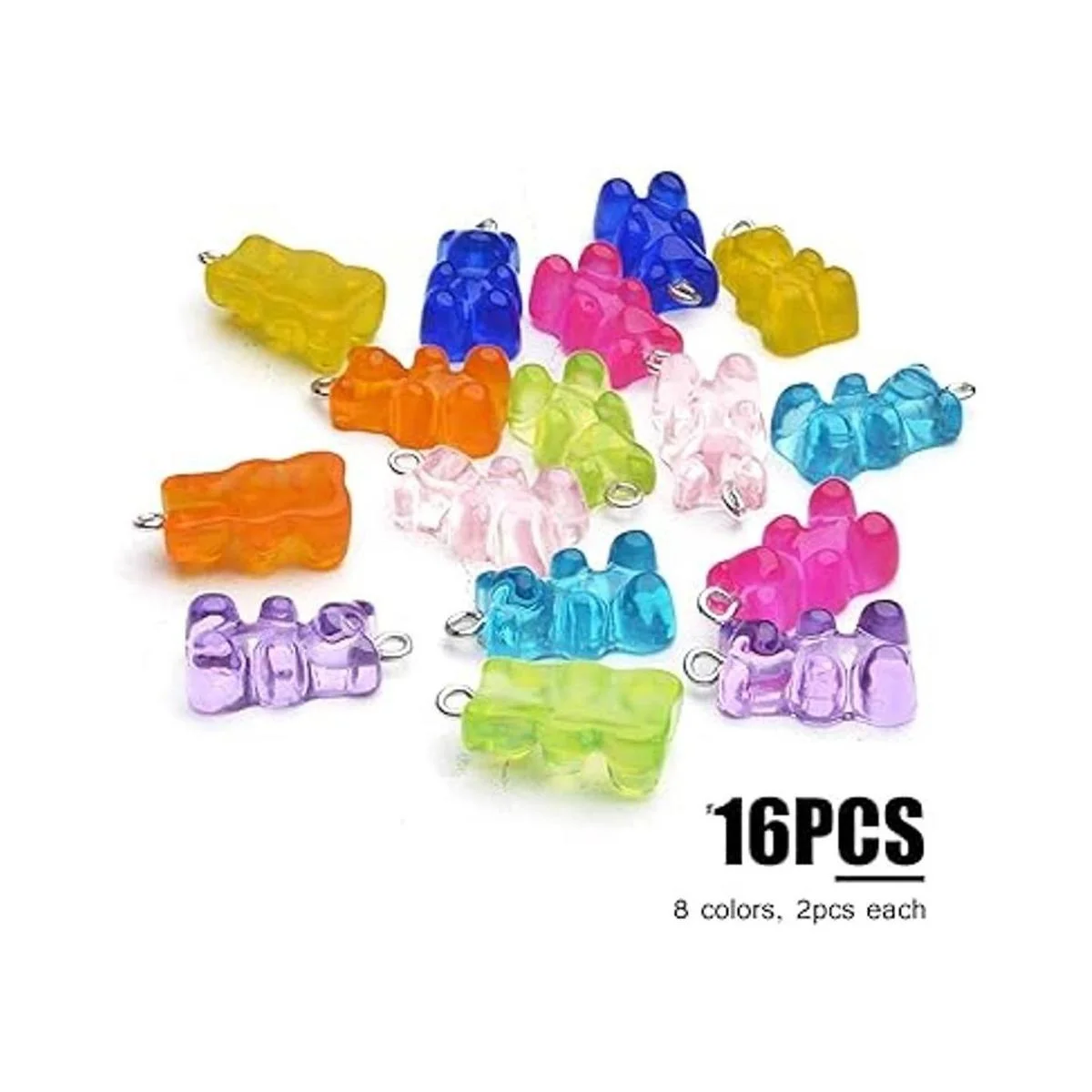 Colgante de oso de gomas 16 piezas de resina de oso de_2