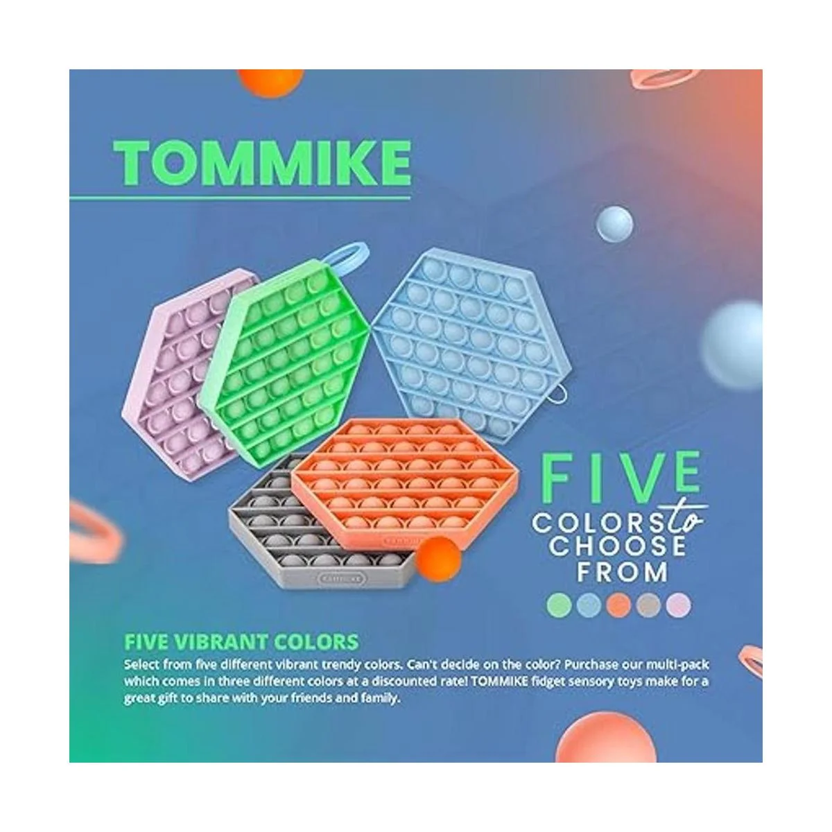 TOMMIKE Hexágono Push Pop Fidget Juguete sensorial de_4