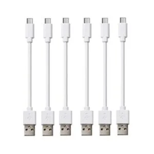 Cable USB tipo C corto blanco 6 unidades 1 pie cable_1