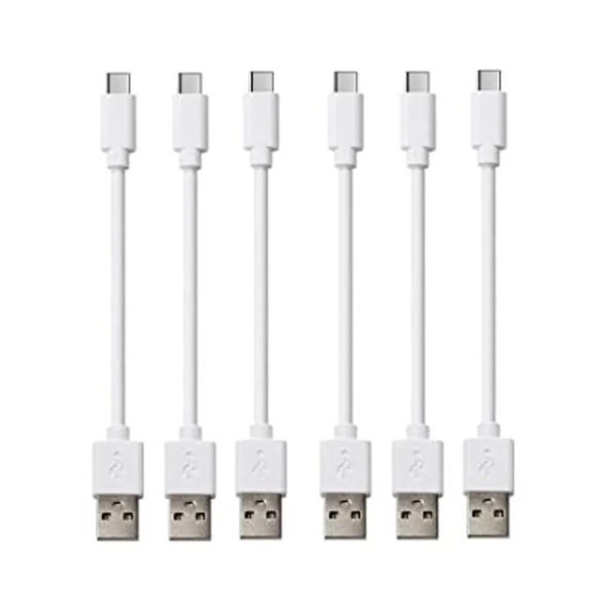 Cable USB tipo C corto blanco 6 unidades 1 pie cable_1