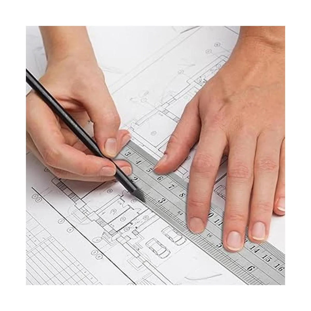 4 reglas de metal de 6.0 in y 12.0 in con graduación_4