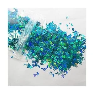 6 colores de estrellas luna grueso con purpurina_6