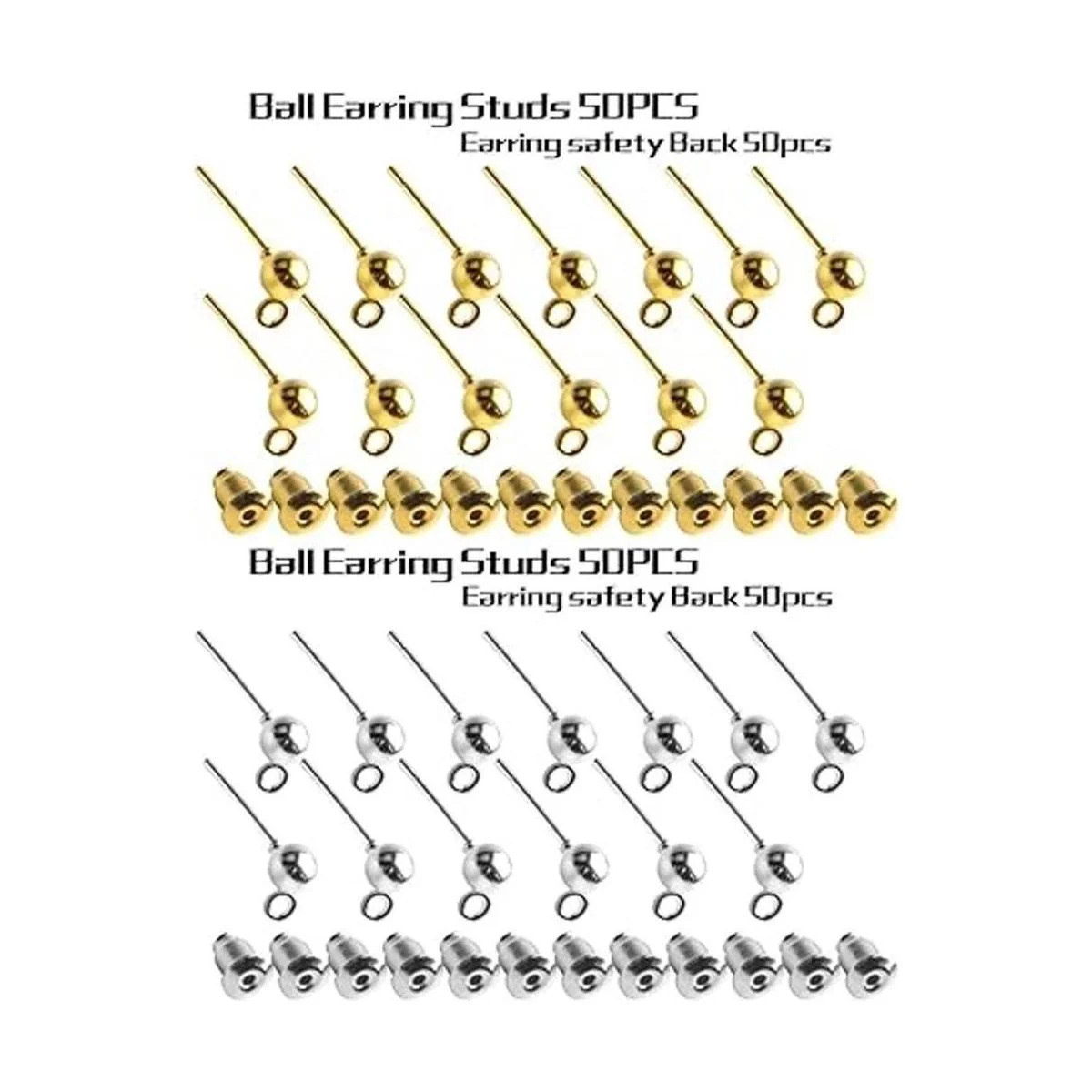 Aylifu Postes y respaldos 100 piezas de aretes de tuerca_2