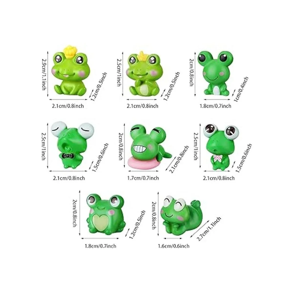 Jetec 32 piezas lindo rana miniatura figuras de jardín_2