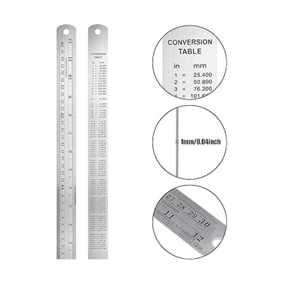 4 reglas de metal de 6.0 in y 12.0 in con graduación_3