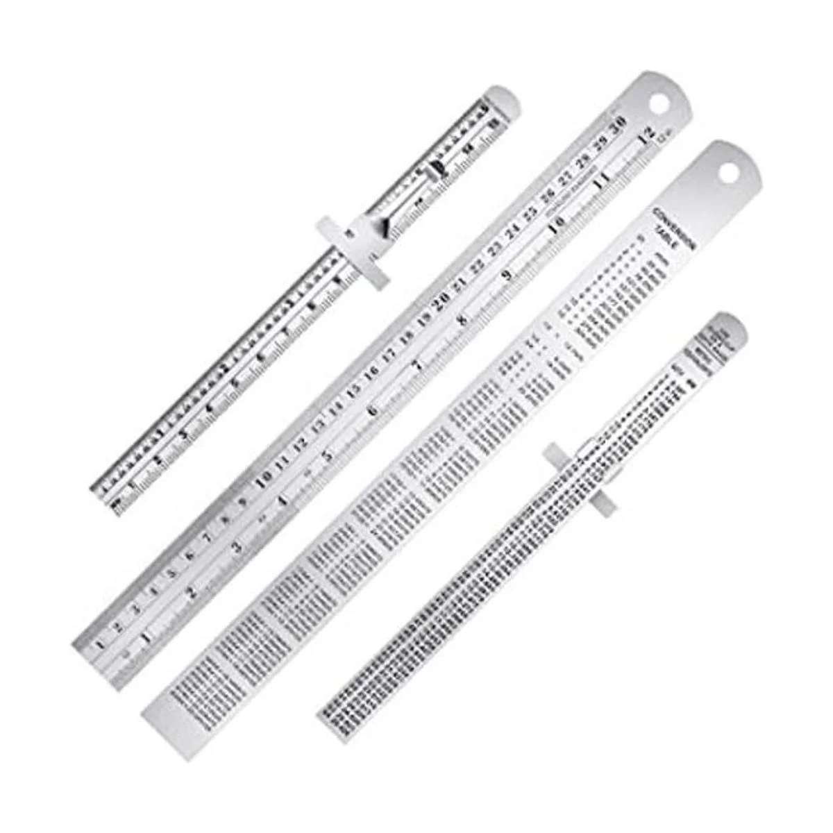 4 reglas de metal de 6.0 in y 12.0 in con graduación_1